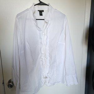 Lane Bryant Ruffle Button Down Blouse